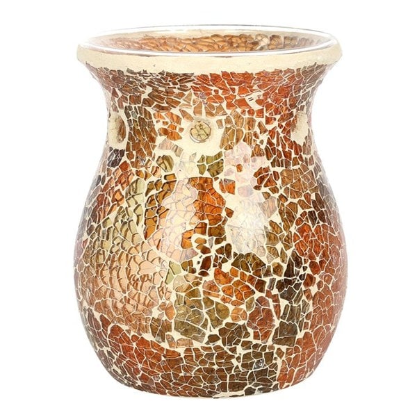 Serano Large Brown Crackle Oil Burner and Wax Warmer
