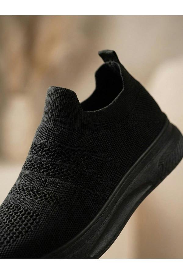 Grace Knit Slip On Trainers - Black