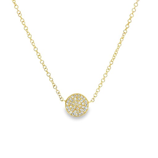 Reeves & Reeves 14ct Solid White Gold Diamond Disc Necklace
