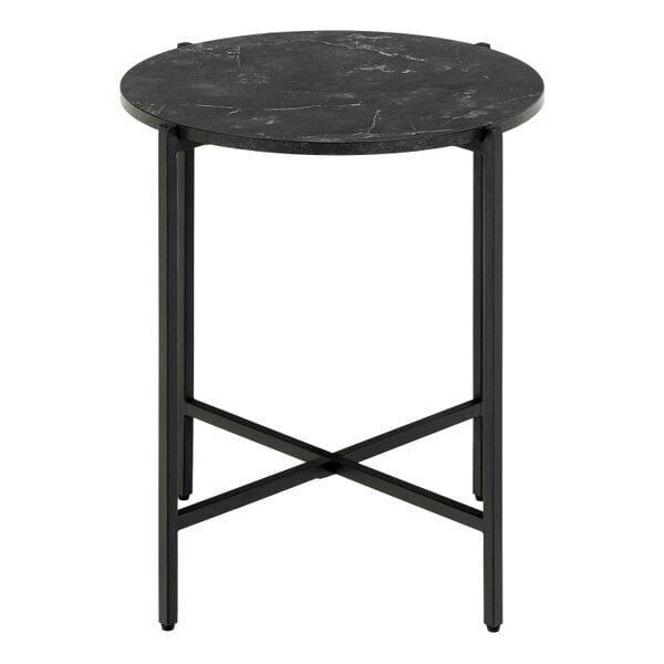 Wyld Haus Odense Black Izmir Round Side Table Metal Legs