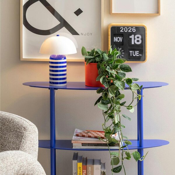 Love Frankie Stripy Table Lamp in Cobalt Blue