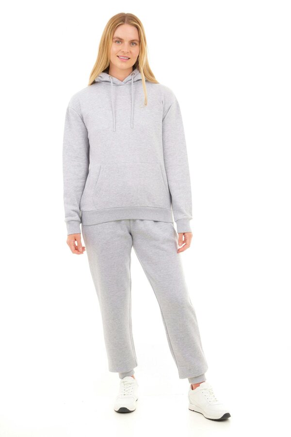 Smart Living Women's Soft Cotton Blend Hoodie - Cozy Pullover with Front Pocket - Grey