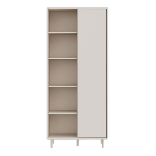 Furniture To Go Playly Tall Storage Cabinet with Door/Open Shelving in Sand