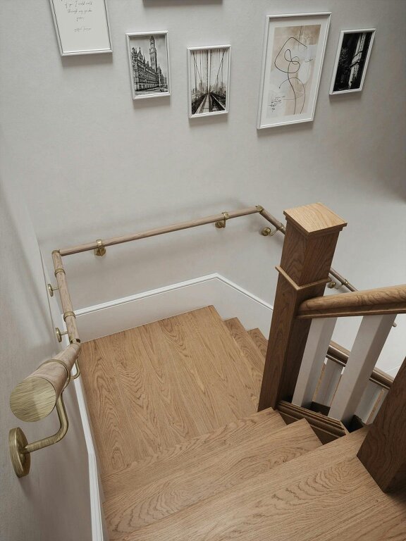 Handrails Direct Oversley Walnut Quarter Landing Handrail