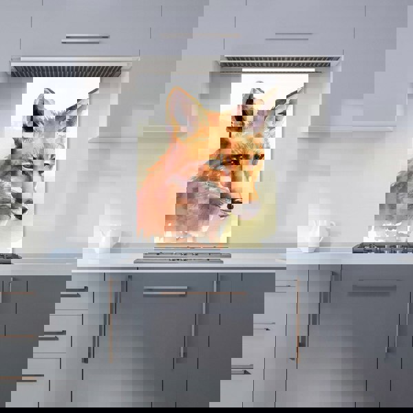 Warren Reed - Designer Fox Watercolour Kitchen Splashback