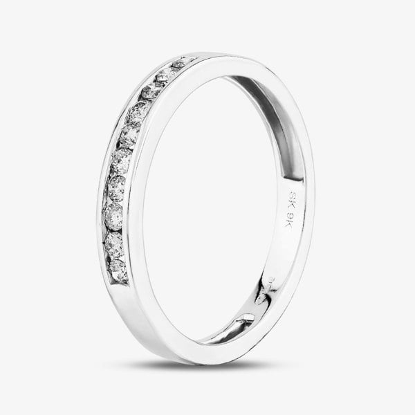T. H. Baker 9ct White Gold 0.20ct Diamond Channel Set Half Eternity Ring TH010395R