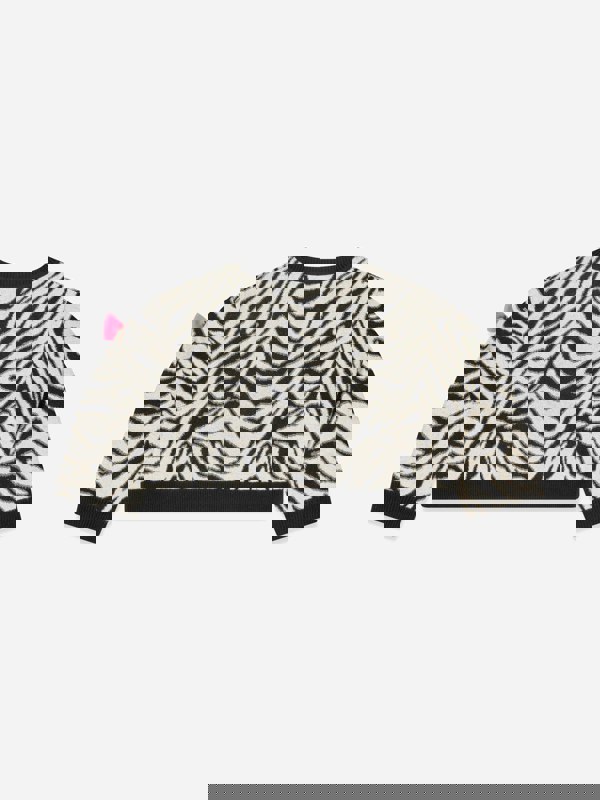 Angels Face Girls Roberta Cropped Zebra Jumper White