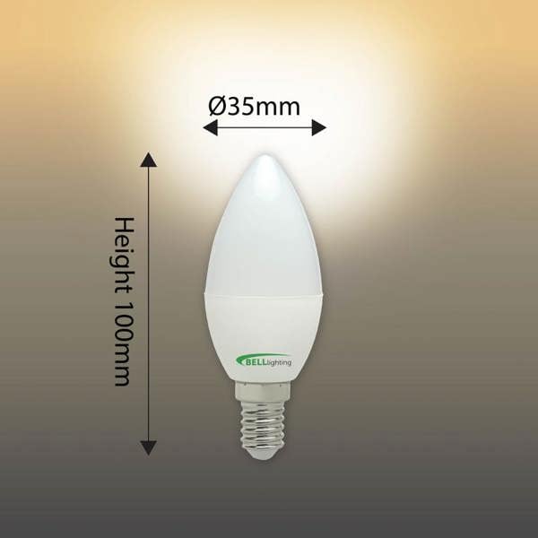BELL Lighting Dimmable E14 LED Candle 4.7W Energy Saving Light Bulbs
