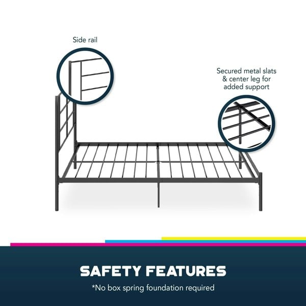 Dorel Home Jensen Metal Bed Black - King Size