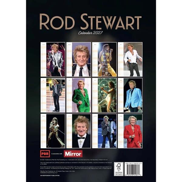 Rod Stewart A3 Calendar 2027, Wall Calendars, Month To View, Entertainment, Gift