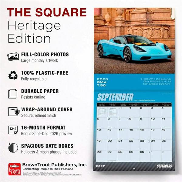 Supercars Calendar 2027, Wall Calendars, Month To View, Transport, Gift