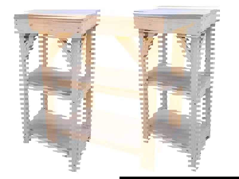 Arbor Garden Solutions Wooden 18mm MDF Top Workbench with Double Shelf (Clearance range)