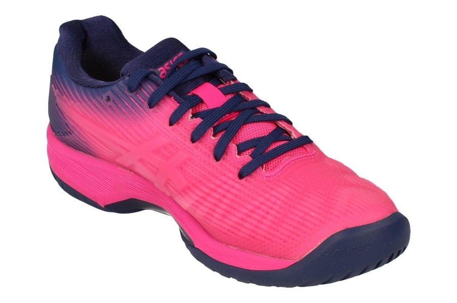 Asics Solution Speed Ff Womens Tennis Shoes 1042A002 Sneakers Trainers  700 - Pink Glo White 700 - Photo 3