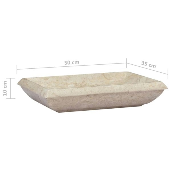Berkfield Sink Cream 50x35x10 cm Marble
