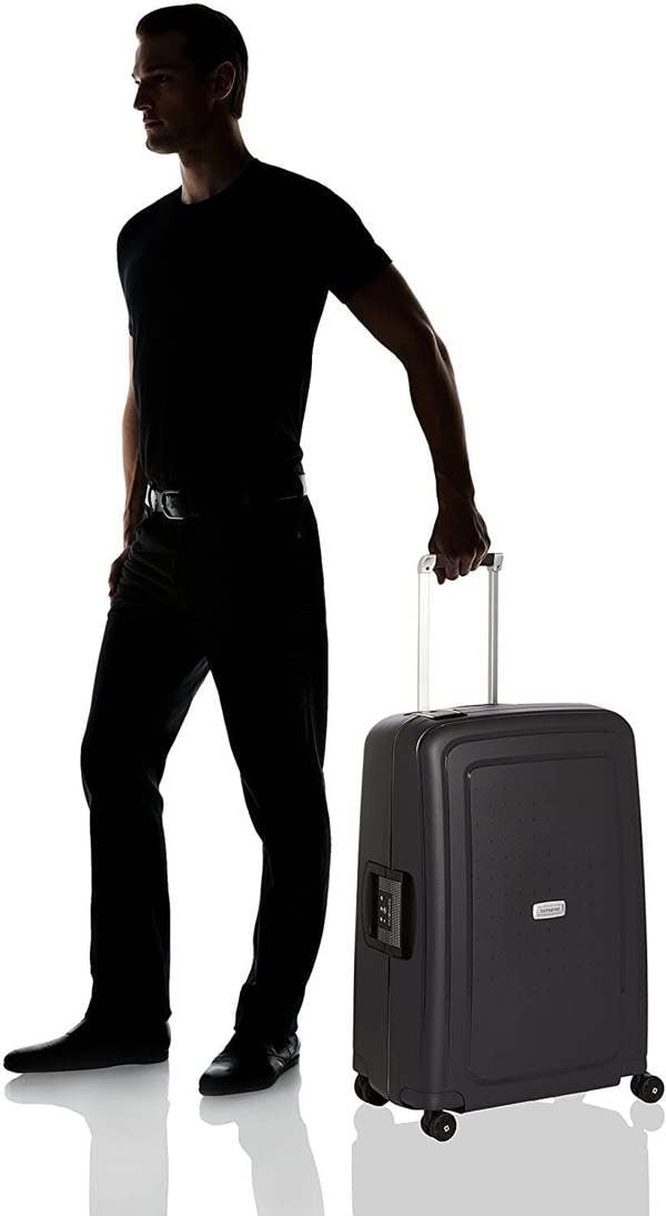 Dyzi S'Cure 75cm Black Large 4-Wheel Travel Spinner Suitcase