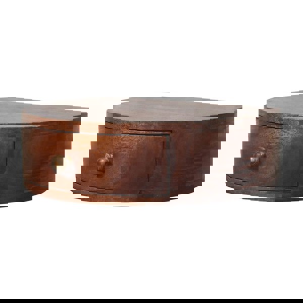 Artisan Furniture Solid Wood Honey Caramel Wall Mounted Rounded Bedside Table