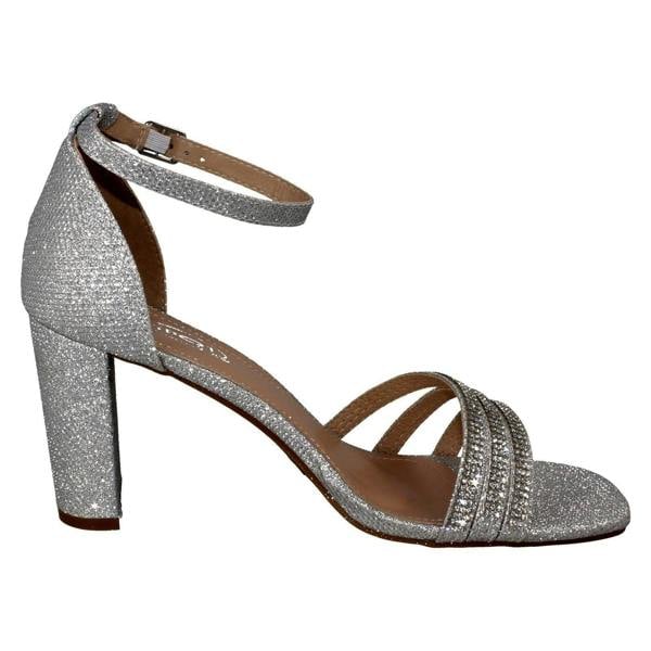 Spot On Ladies Spot On Ankle Strap Glitter Sandals F12036