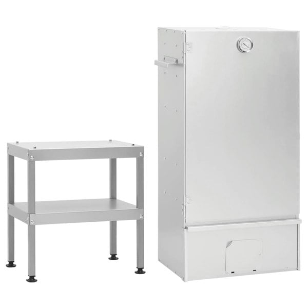 Berkfield BBQ Oven Smoker with Table Galvanised Steel