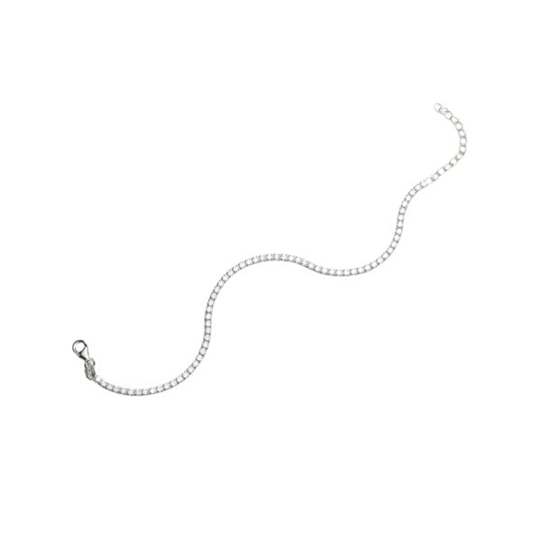 Spero London Sterling Silver Adjustable Tennis Bracelet - 2mm