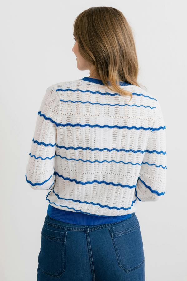 Lily & Me Sophie Pointelle Cotton Stripe Jumper