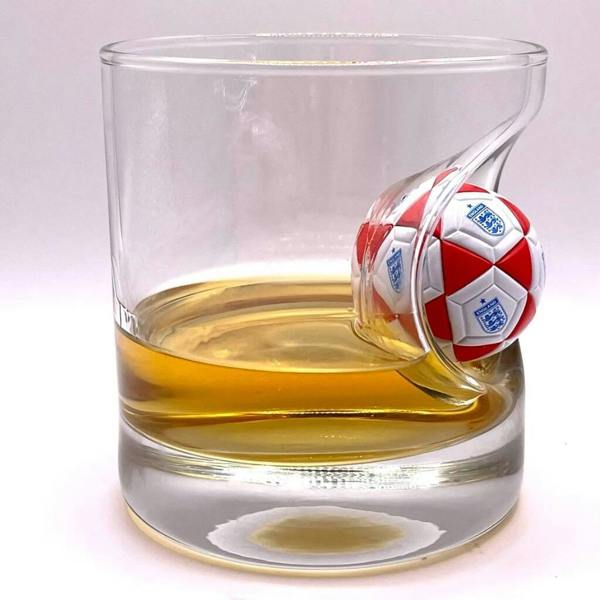 Personalised England Football Whisky Glass - product in use