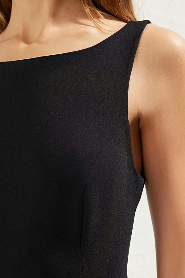 WOVCOR Balloon Skirt Detailed Woven Short Dress with Under Shorts Lining