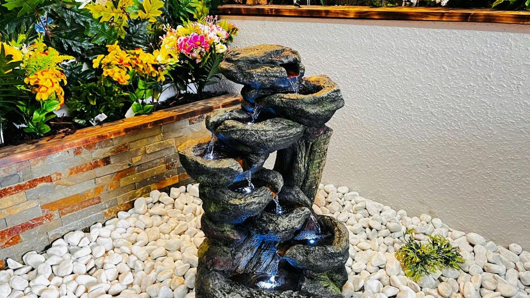 Tranquillity Water Features Harmony Rock Cascade Rock Effect Solar Water Feature