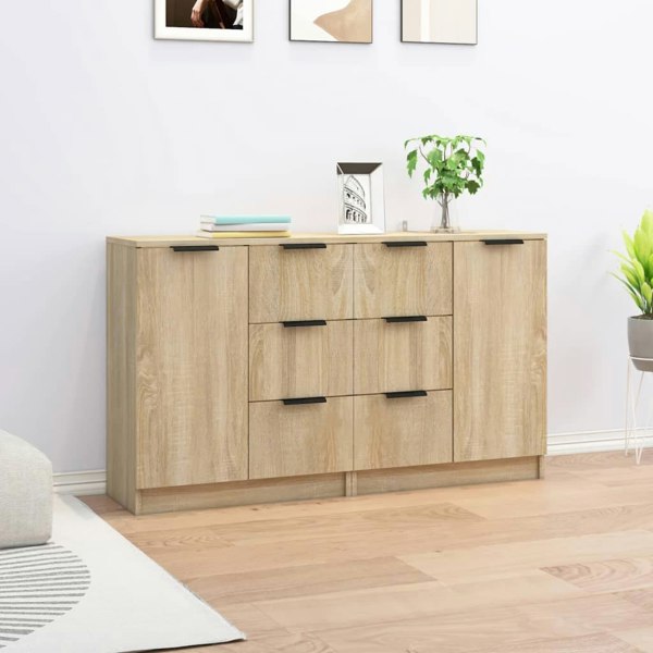 Berkfield Sideboards 2 pcs Sonoma Oak 60x30x70 cm Engineered Wood