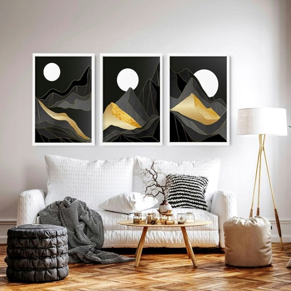 Scandinavian interior decor | set of 3 wall art prints for Living room