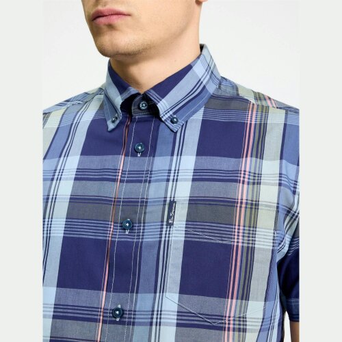 Ben Sherman Mens Block Check Shirt - Twilight Denim