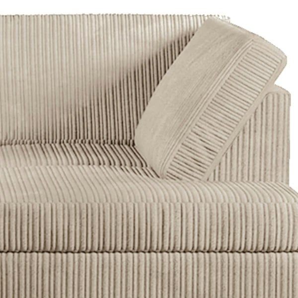 Luxor Full Cord Fabric 5 Seater Corner Sofa Full Back - 9