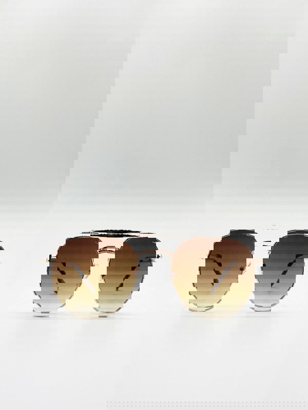 SVNX Double Bridge Metal Frame  Sunglasses