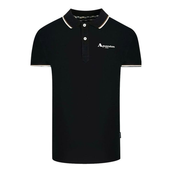 Aquascutum Unisex Adult London Tipped Polo Shirt - Black