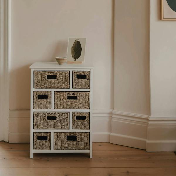 Statement Furniture Tetbury 8 Drawer Storage Unit with Baskets Assembled