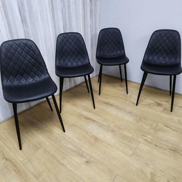 Kosy Koala Dining Chairs Set of 4 Black Faux Leather Kitchen Chairs Dining Room Furniture