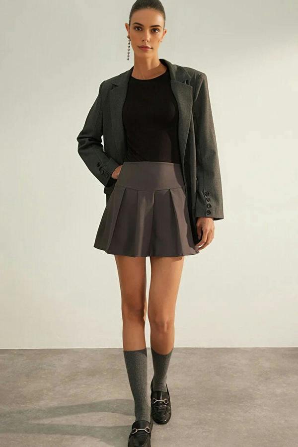 WOVCOR Premium Pleated Mini Woven Skirt