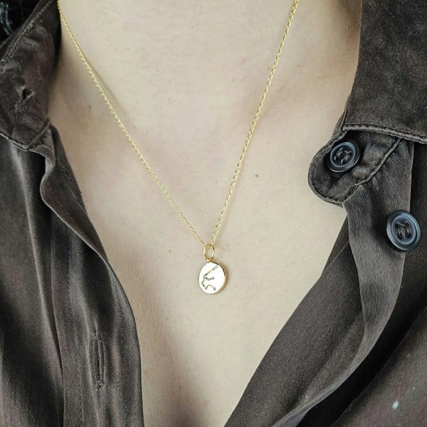 Aquarius Gold Plated Constellation Star Map Pendant Charm Necklace