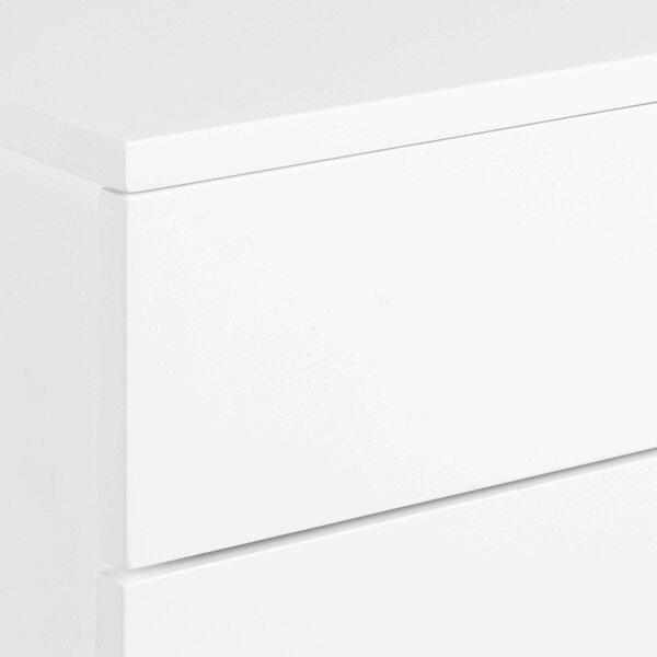 Wyld Haus Rome Matt White Wooden Bedside Table 2 Drawers