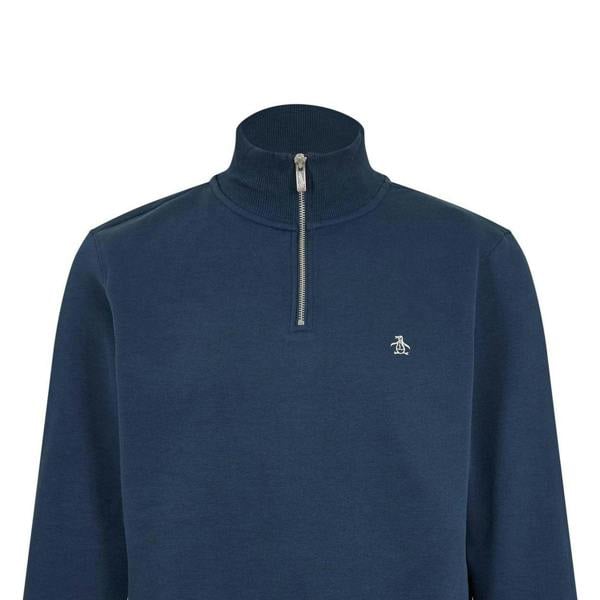 Original Penguin Mens Quarter Zip Sweatshirt - Yale Blue - 