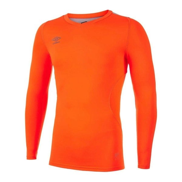 Umbro Mens Elite V Neck Base Layer Top - Shocking Orange