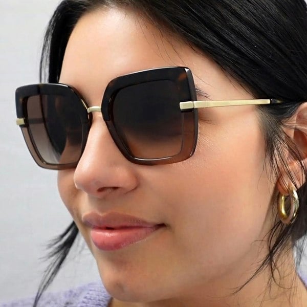 Dolce & Gabbana Sunglasses DG4373 325613 Top Havana on Transparent Brown Brown Gradient