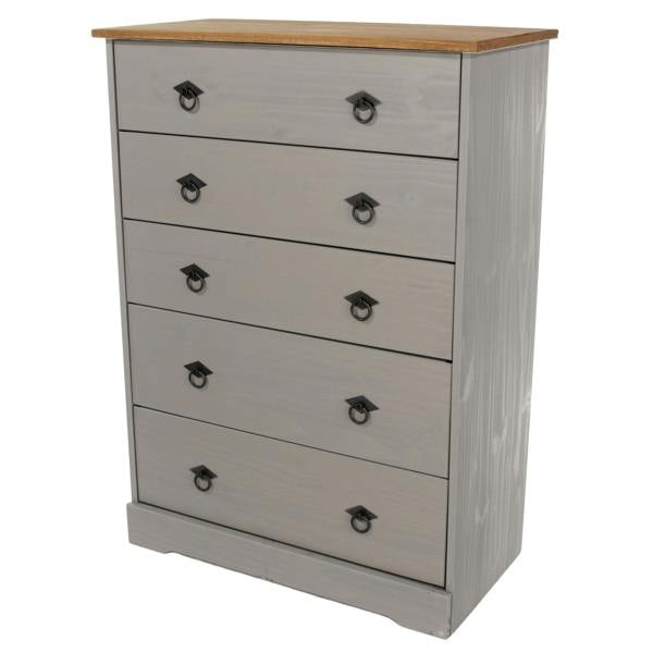 Core Products Corona Grey Modern 5-Drawer Chest of Drawers