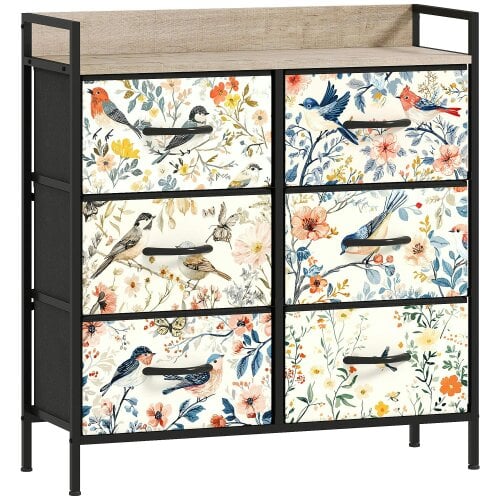 Wyld Haus Tonona Wooden White 6 Drawer Storage Chest