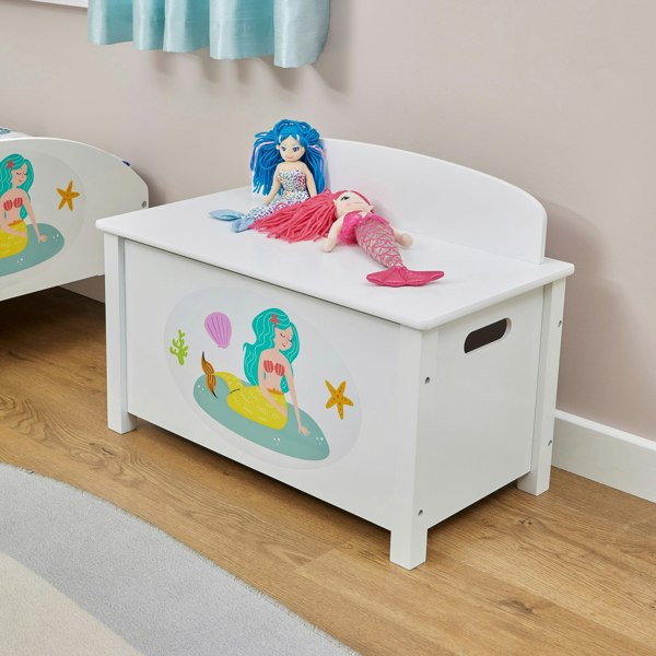 Liberty House Toys Kid’s Wooden Mermaid Toy Box