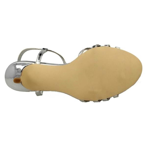Spot On Ladies Spot On Metallic Strappy Sandals