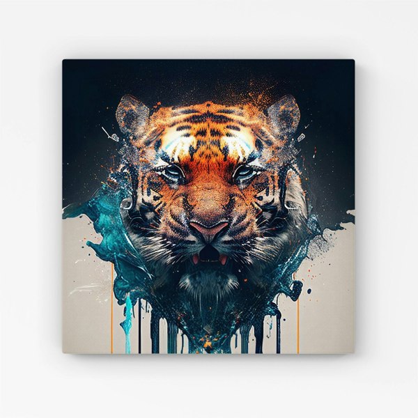 Warren Reed Tiger Face Splash Art Canvas