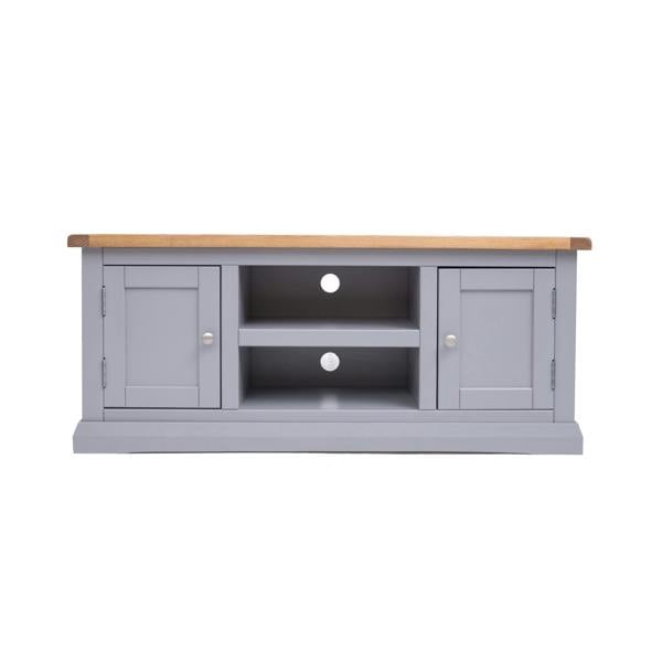 Rocca Grey 2 Door TV Cabinet Chrome Knob