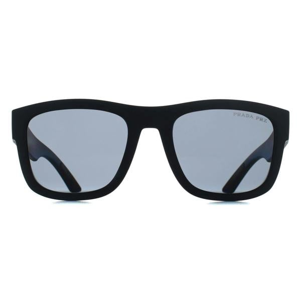 Prada Sport Sunglasses PS01ZS DG002G Black Rubber Dark Grey Polarized