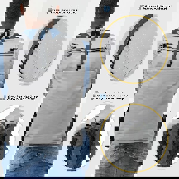 London Fog Roll-Top Weatherproof School Laptop Backpack 13.5L Office Bag Durable Rucksack