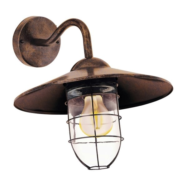 EGLO Melgoa 1-Light Antique Copper Exterior Wall Lamp